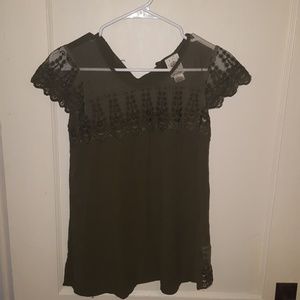 Lace shoulders shirt